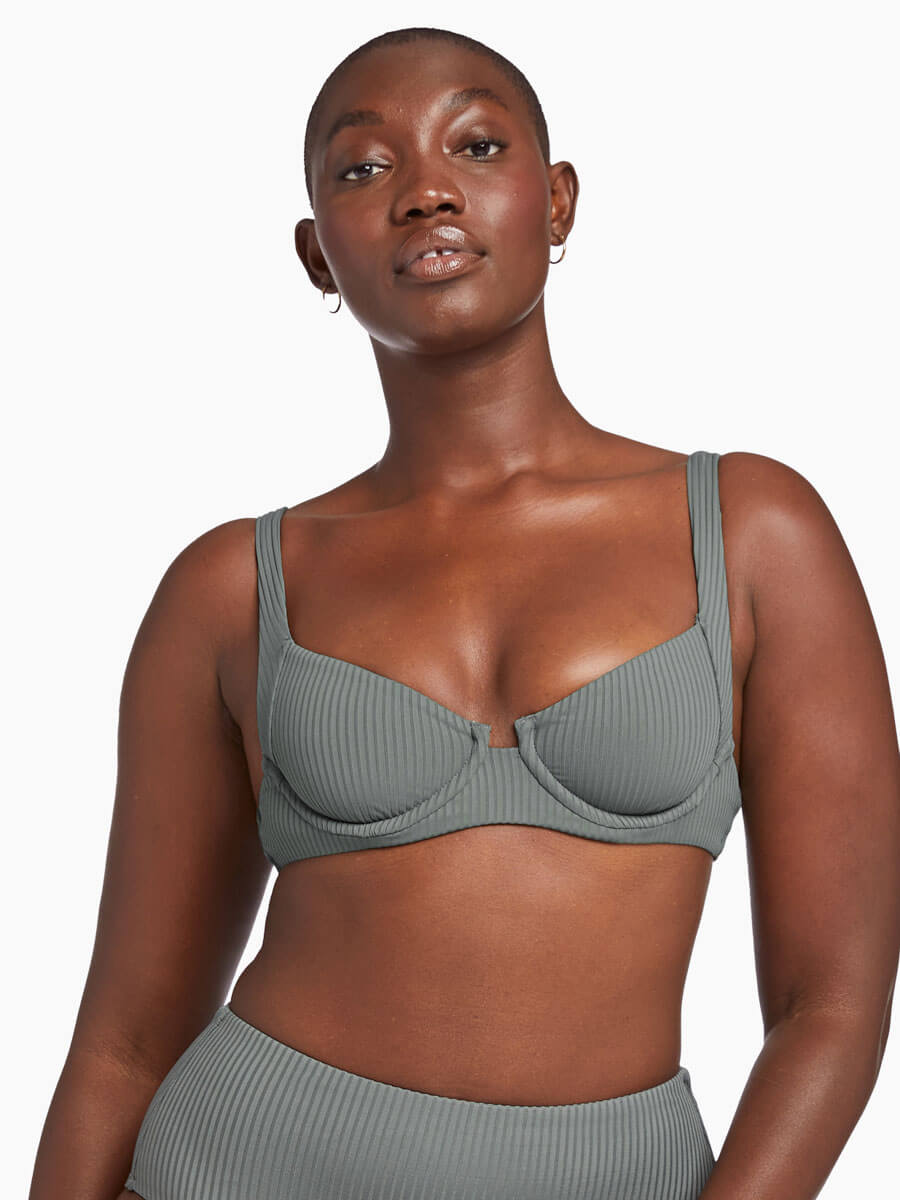Vitamin A Demi Top in Sea Green EcoRib