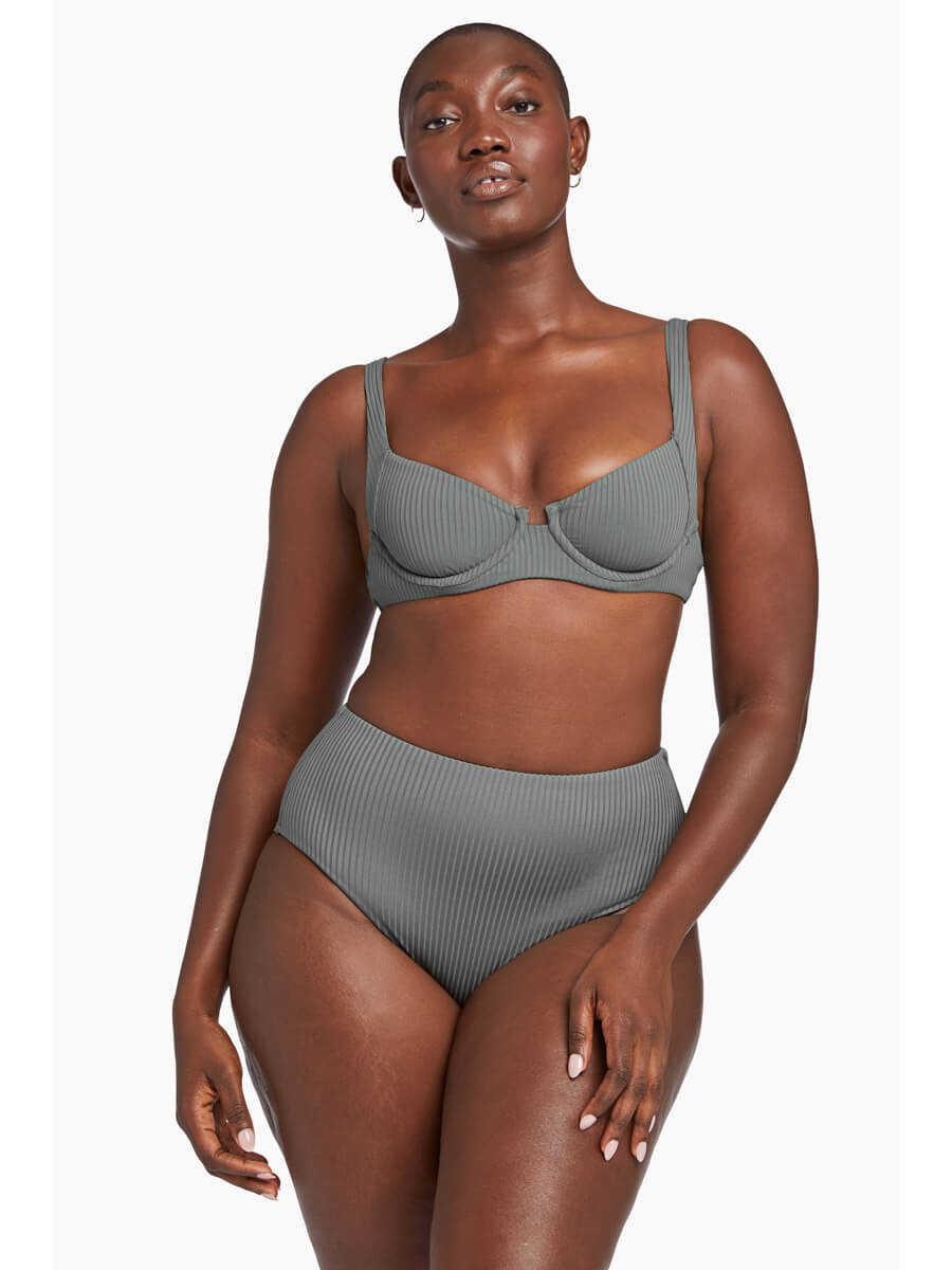 Vitamin A Demi Top in Sea Green EcoRib