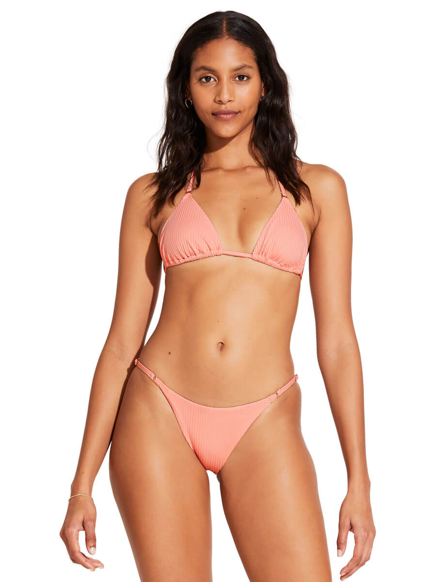 Vitamin A Gia Ring Triangle Top in Pink Coral EcoRib