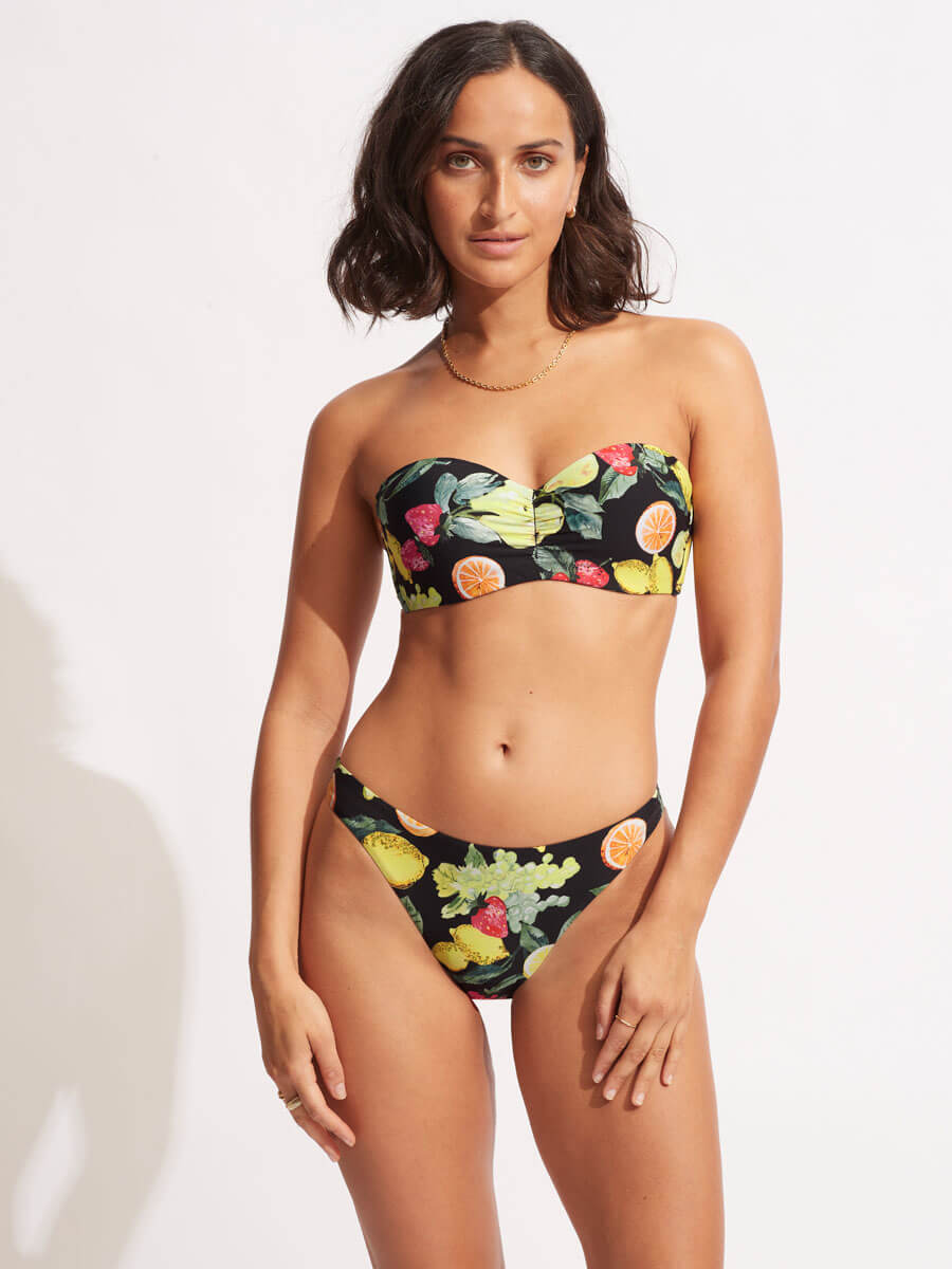 Seafolly Lemoncello High Cut Rio in Black