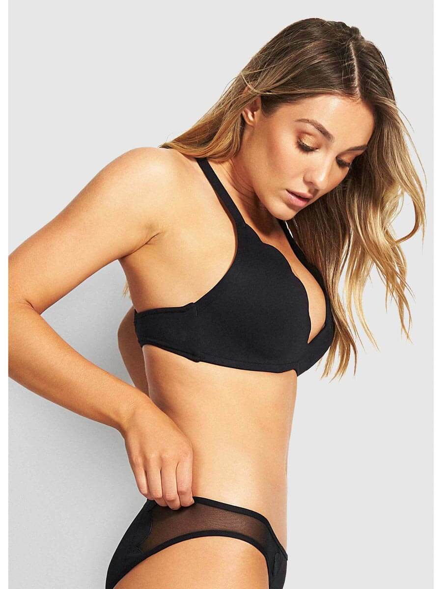 Seafolly Petal Edge D Cup Bralette Black