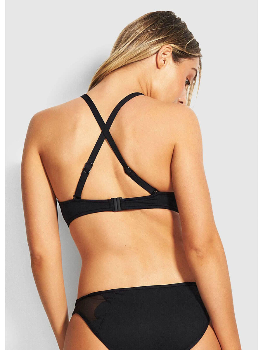 Seafolly Petal Edge D Cup Bralette Black