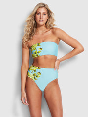 Seafolly Full Bloom High Waisted Pant in Sky Blue, view 3, click to see full size