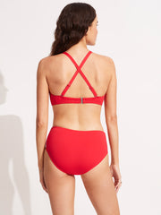 Seafolly SF Collective DD Scoop Neck Halter in Chilli Red, view 2, click to see full size