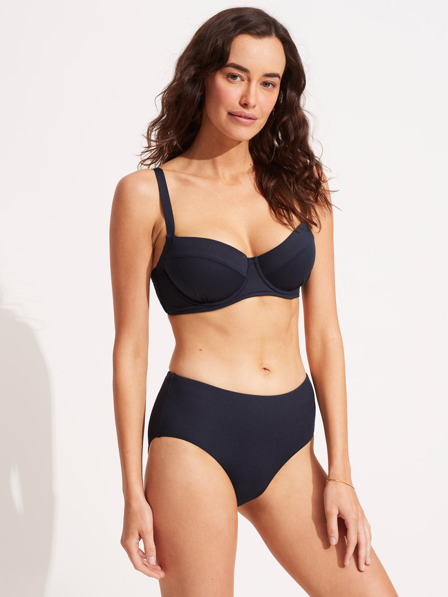Seafolly SF Collective Wide Side Retro in True Navy