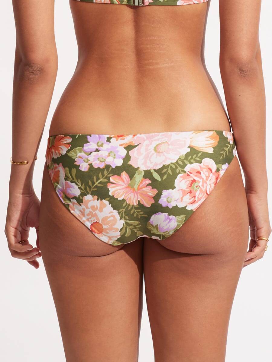 Seafolly Paradise Garden Reversible Hipster in Avocado