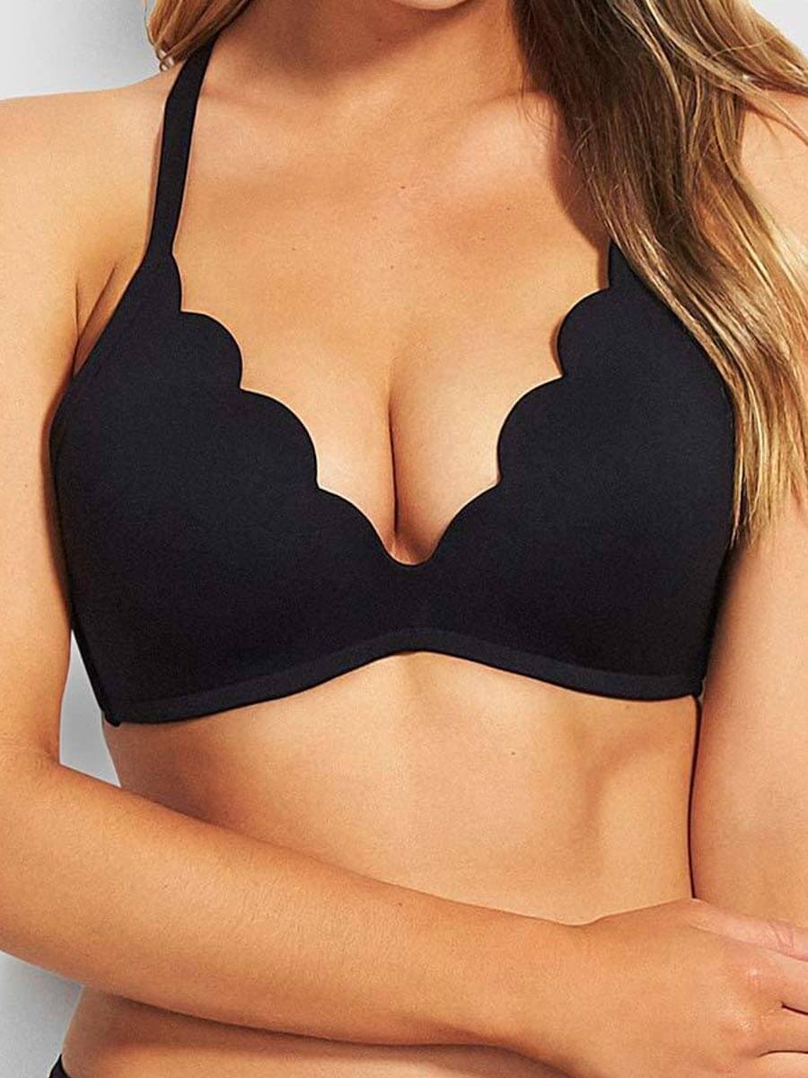 Seafolly Petal Edge D Cup Bralette Black
