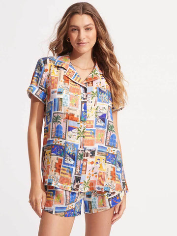 Seafolly On Vacation Shirt in Azure