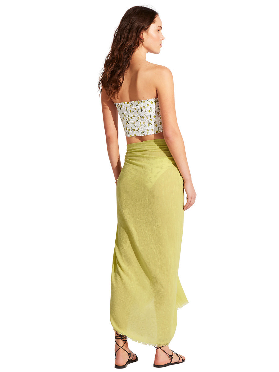 Seafolly Textured Cotton Beach Wrap In Soft Olive