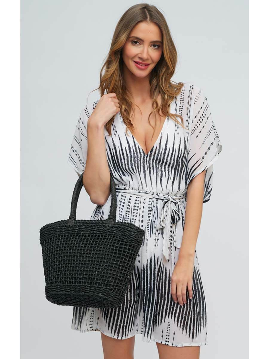 Pia Rossini Corsica Dress in Black/White