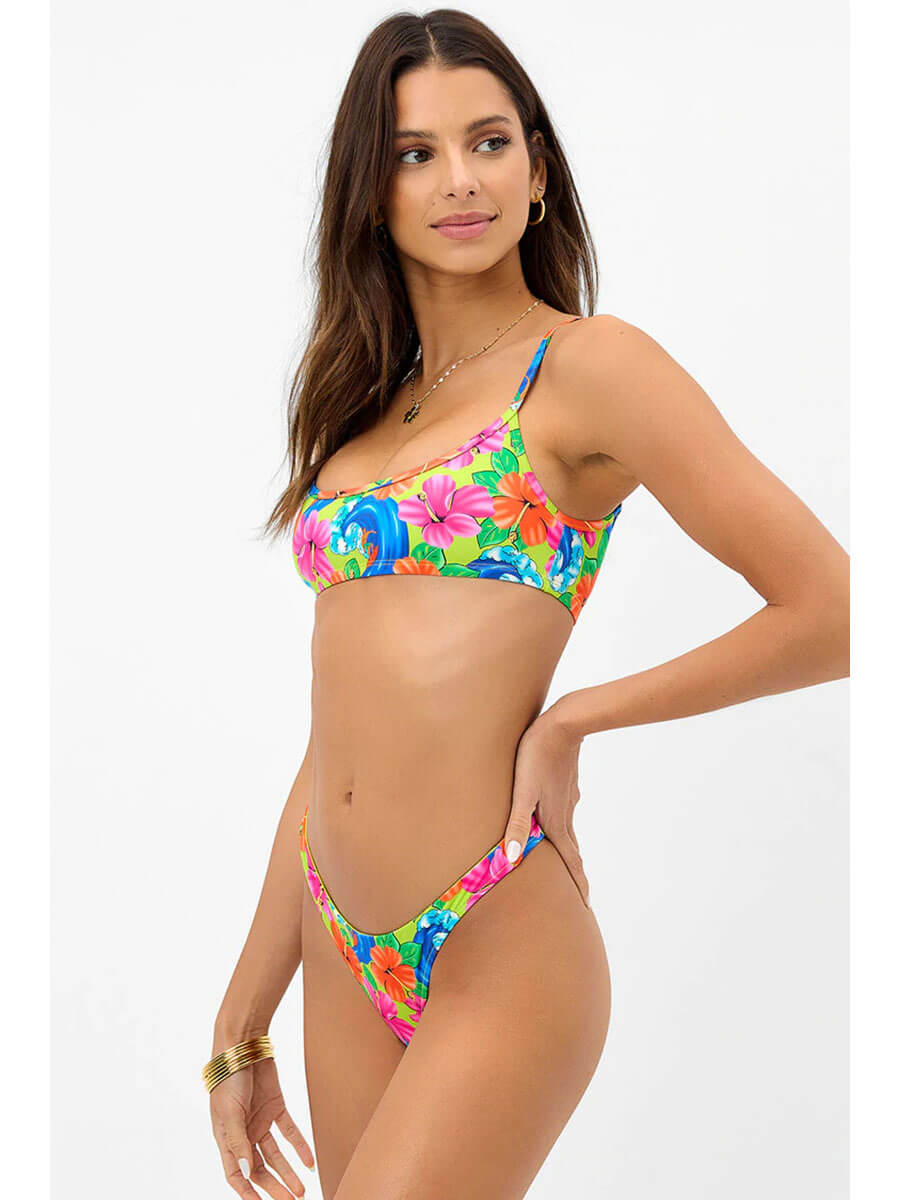 Frankies Bikinis Dallas Top In Neon Surfer