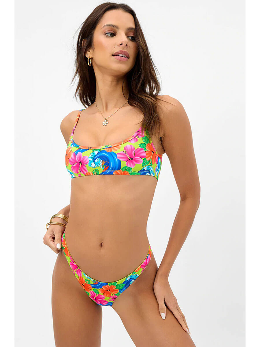 Frankies Bikinis Dallas Top In Neon Surfer