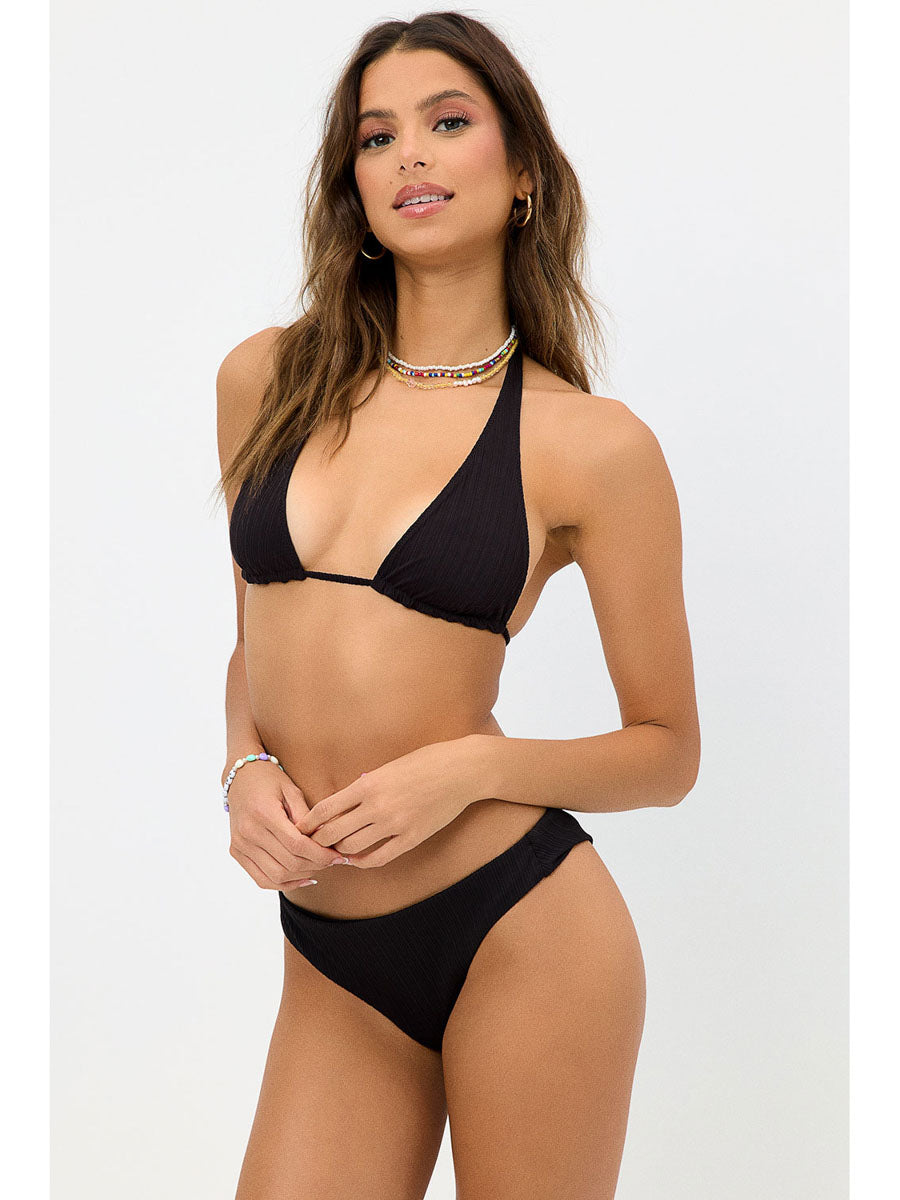 Frankies Bikinis Dawson Plisse Bottom In Black