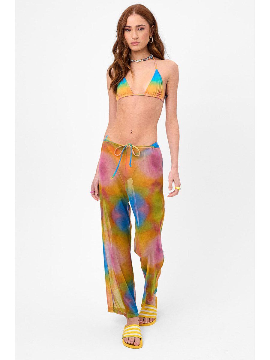 Frankies Bikinis Michelle Low Rise Mesh Pants In Serotonin