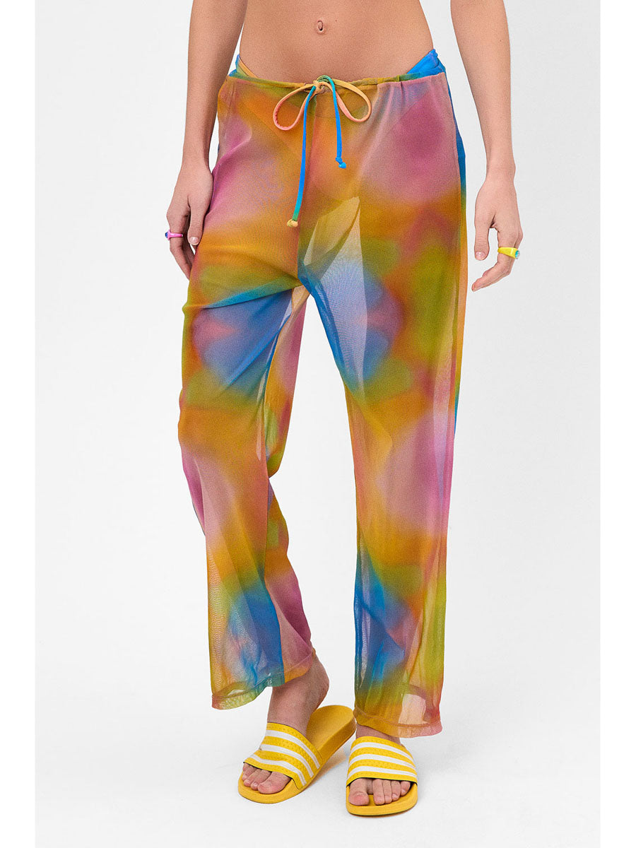 Frankies Bikinis Michelle Low Rise Mesh Pants In Serotonin