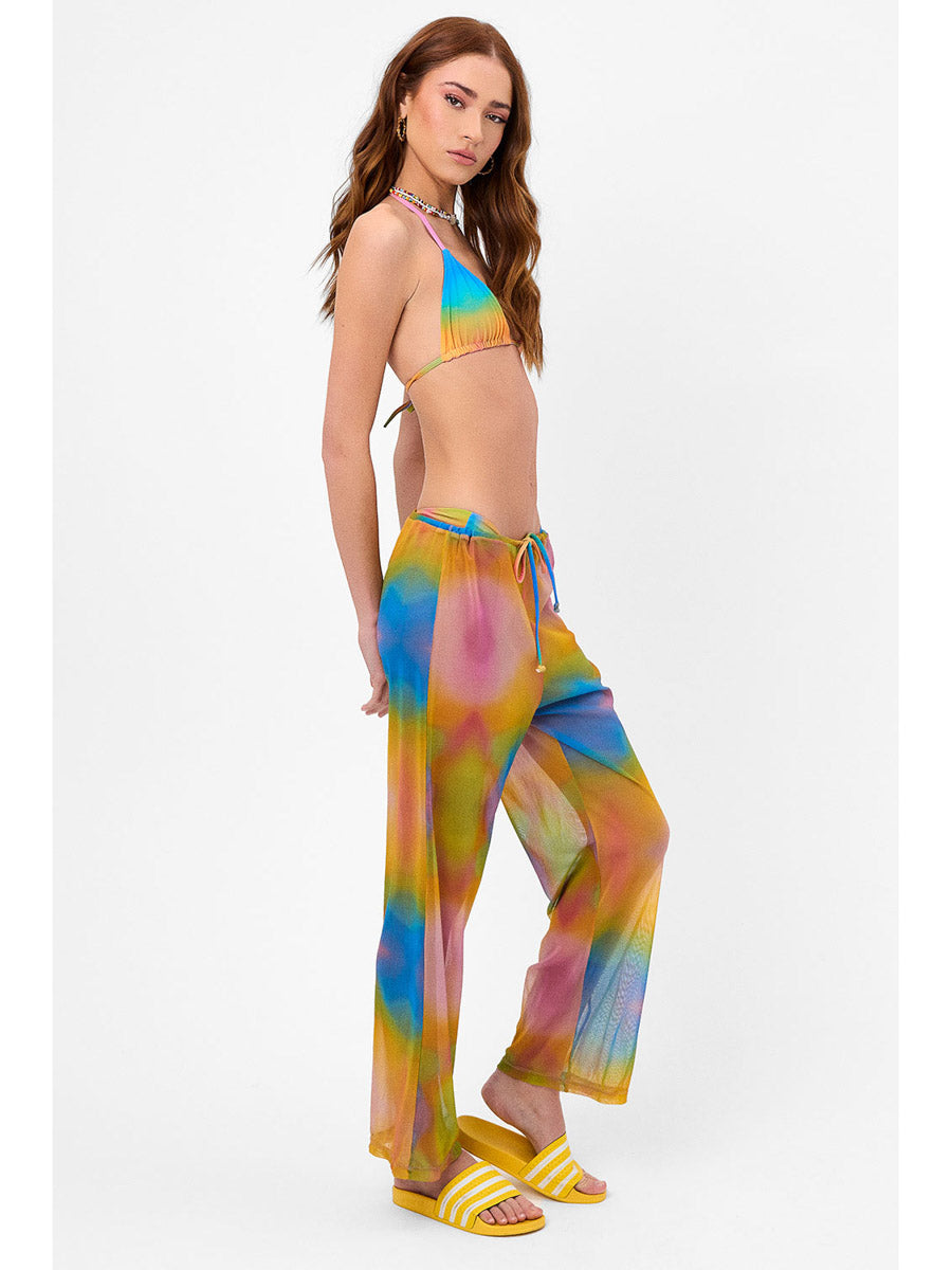 Frankies Bikinis Michelle Low Rise Mesh Pants In Serotonin
