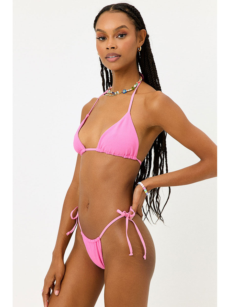 Frankies Bikinis Tia Ribbed Bottom In Cherub