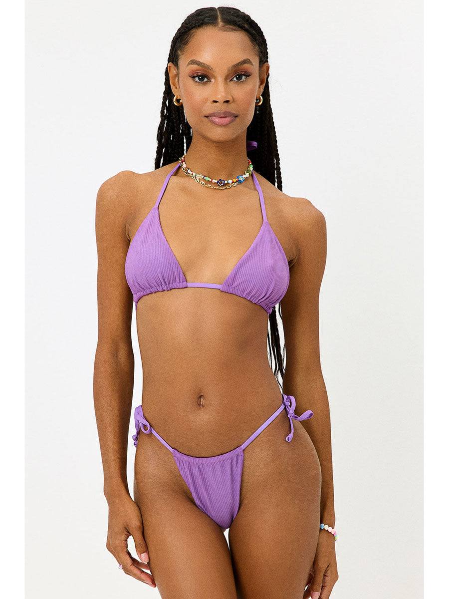 Frankies Bikinis Tia Ribbed Bottom In Violet