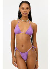 Frankies Bikinis Tia Ribbed Bottom In Violet, view 4, click to see full size