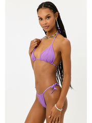 Frankies Bikinis Tia Ribbed Bottom In Violet, view 3, click to see full size