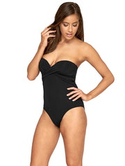 JETS Bandeau One Piece Black, view 3, click to see full size
