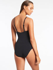 Jets Isla Rib Minimal One Piece In Black, view 2, click to see full size