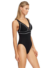 JETS Classique D/DD Underwire One Piece Black/White, view 5, click to see full size