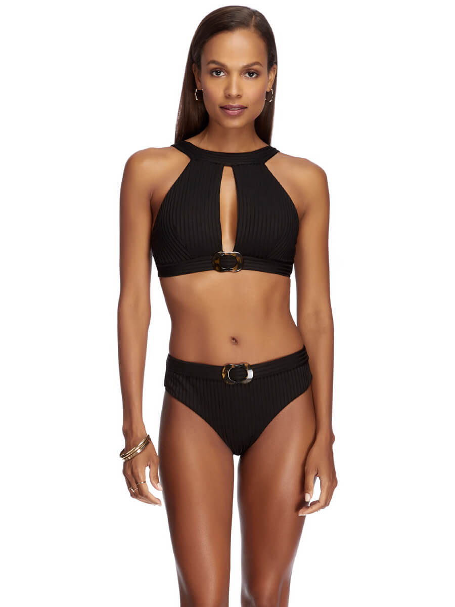 Jets Ambrosia Mid Bikini Bottom Black
