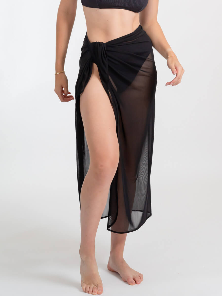 Koy Resort Escape Mesh Sarong in Black
