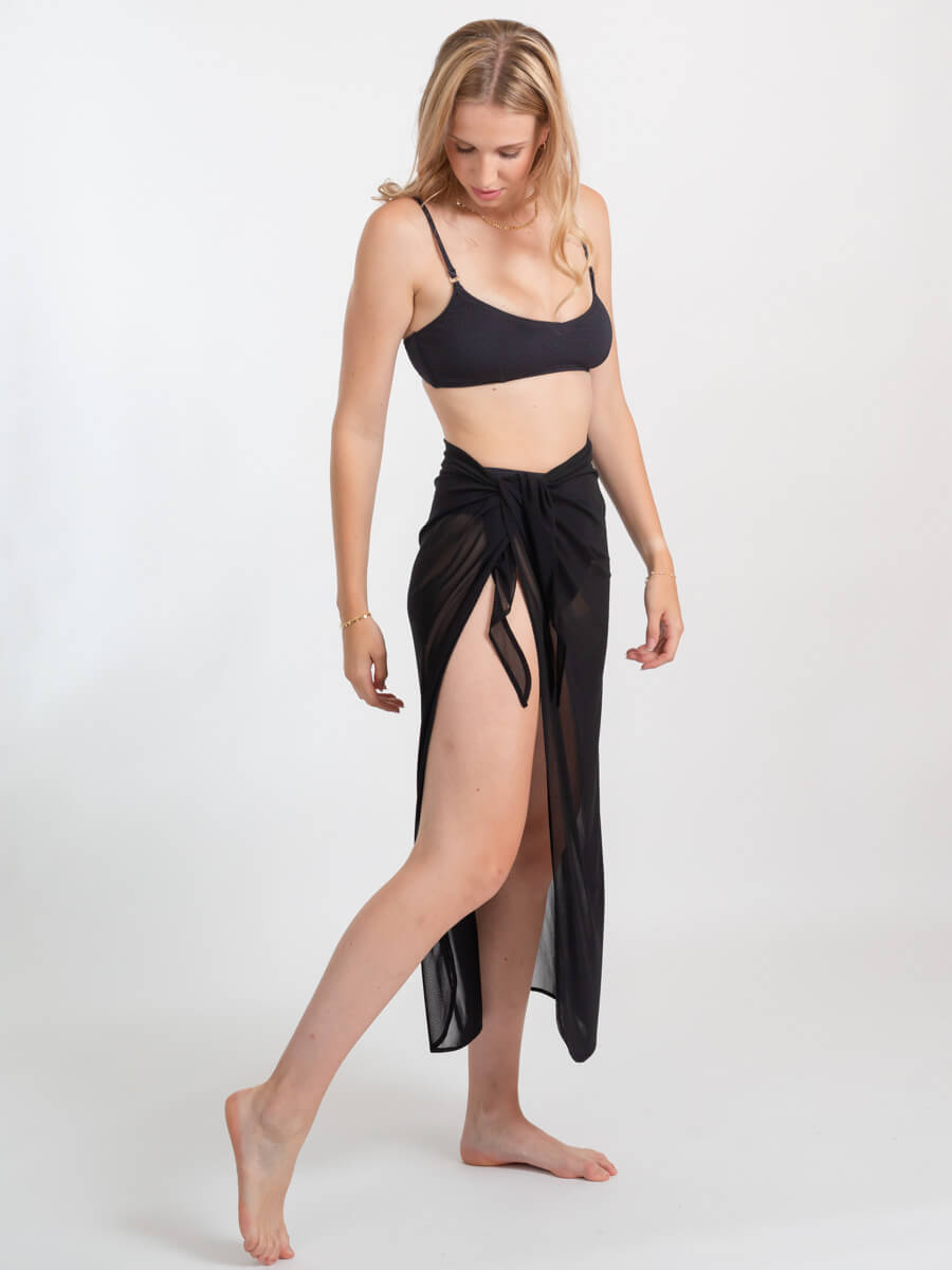 Koy Resort Escape Mesh Sarong in Black