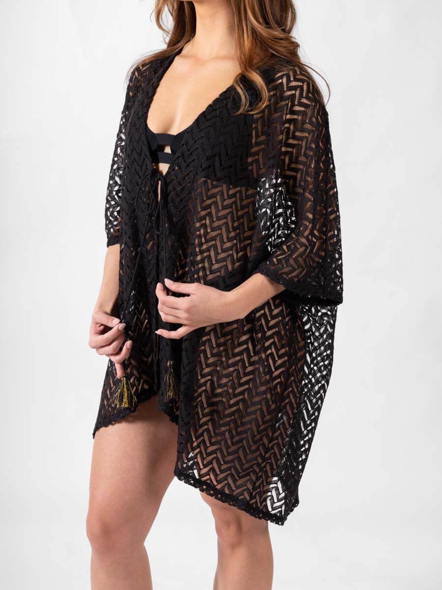 Koy Resort Zuma Kimono in Black