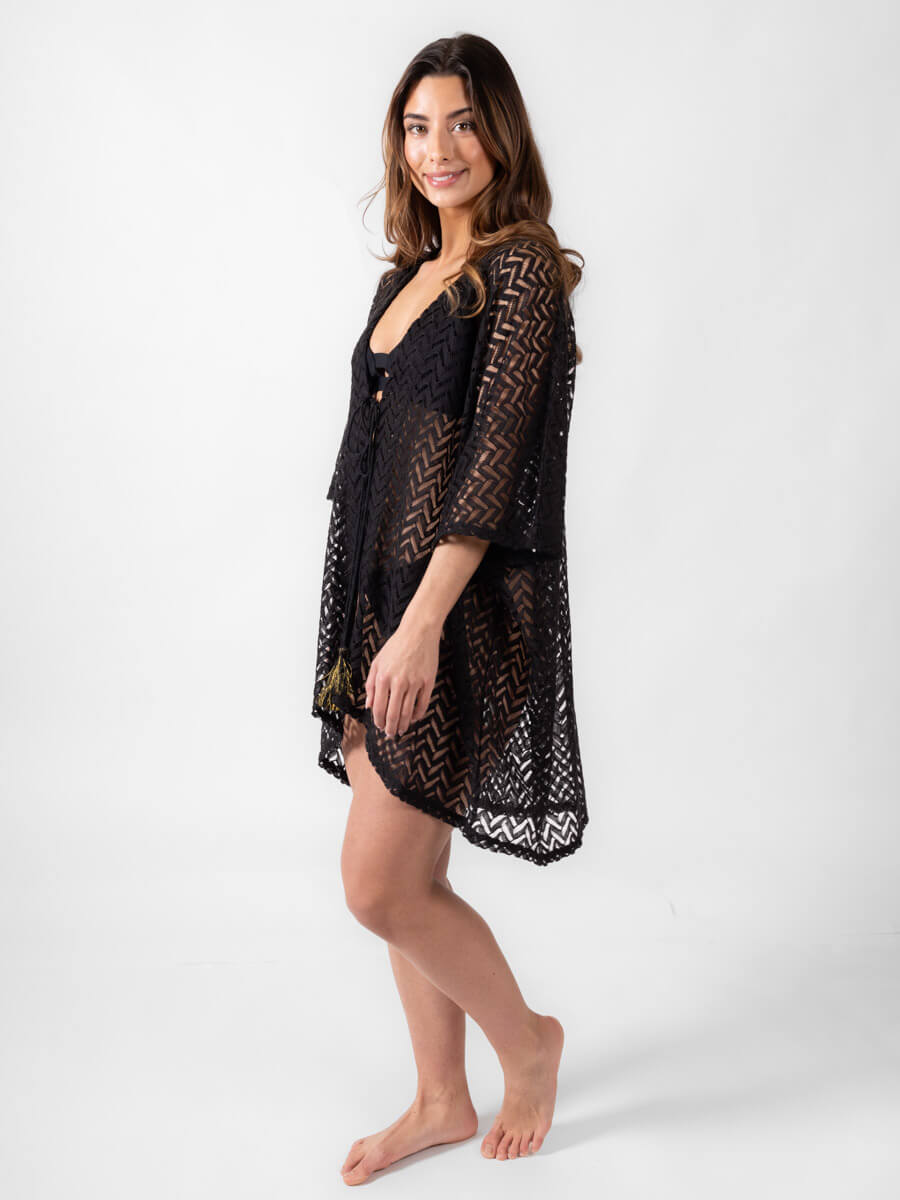 Koy Resort Zuma Kimono in Black