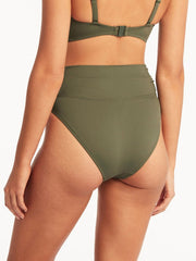 Sea Level Essentials Wrap High Waist in Khaki, view 2, click to see full size