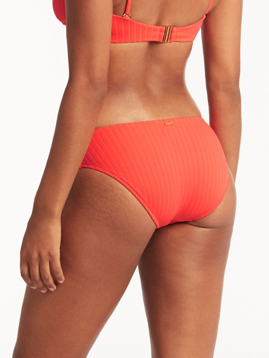 Sea Level Vesper Mid Bikini Bottoms in Tangerine