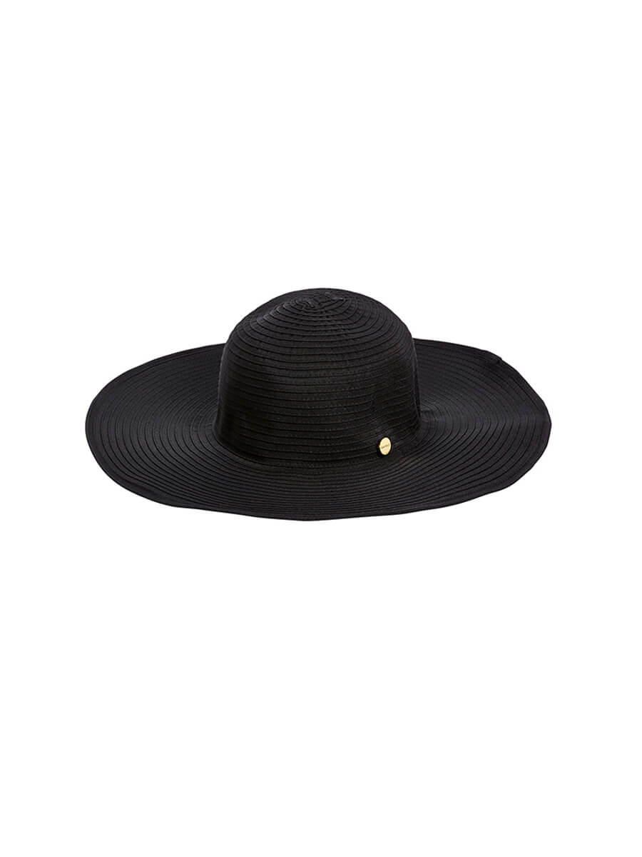 Seafolly Lizzy Ribbon Hat Black