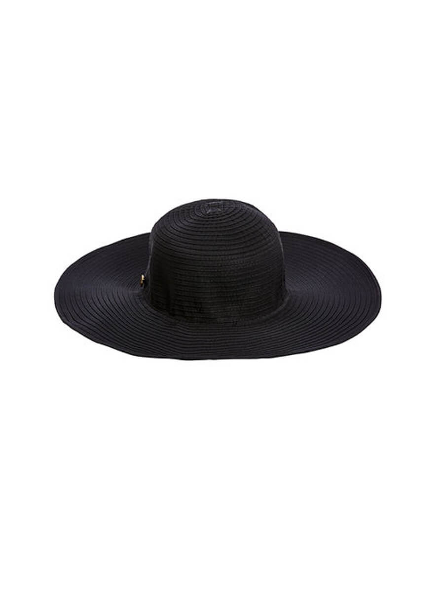 Seafolly Lizzy Ribbon Hat Black