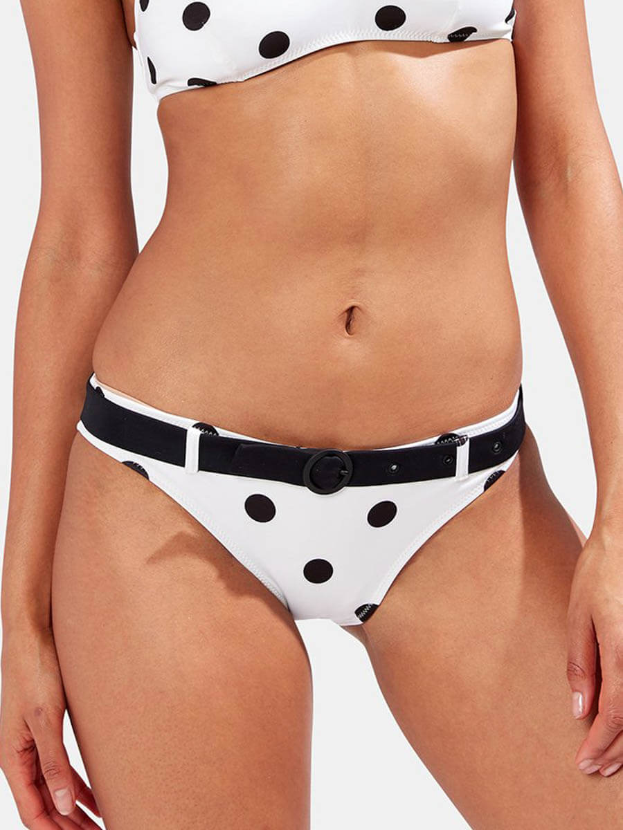 Solid & Striped Rachel Belted Bottom Cream/Black Dot