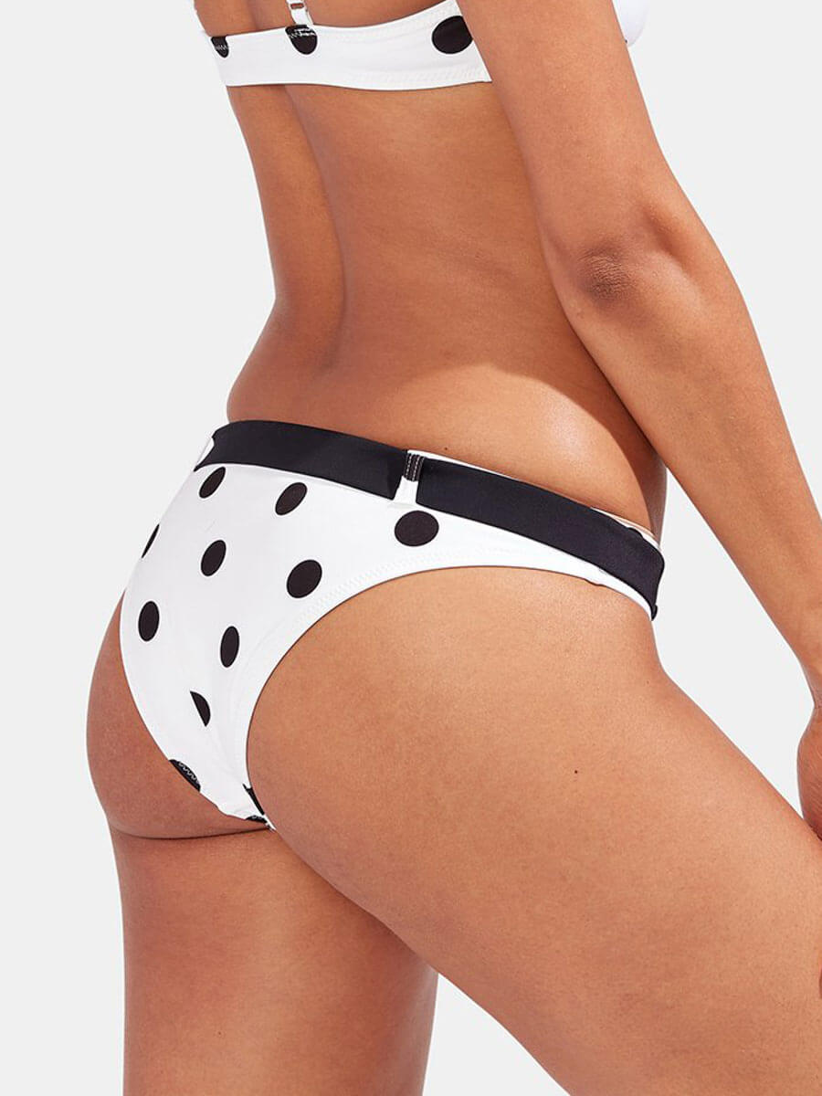 Solid & Striped Rachel Belted Bottom Cream/Black Dot