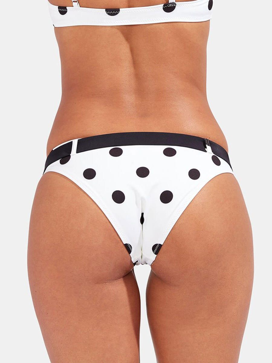 Solid & Striped Rachel Belted Bottom Cream/Black Dot