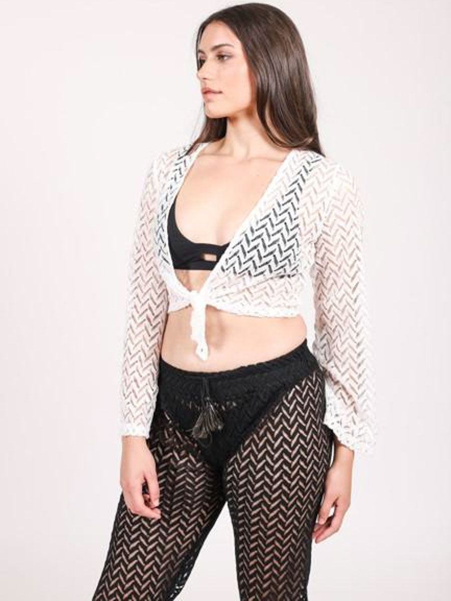 Koy Resort Zuma Tie Front Top In Natural