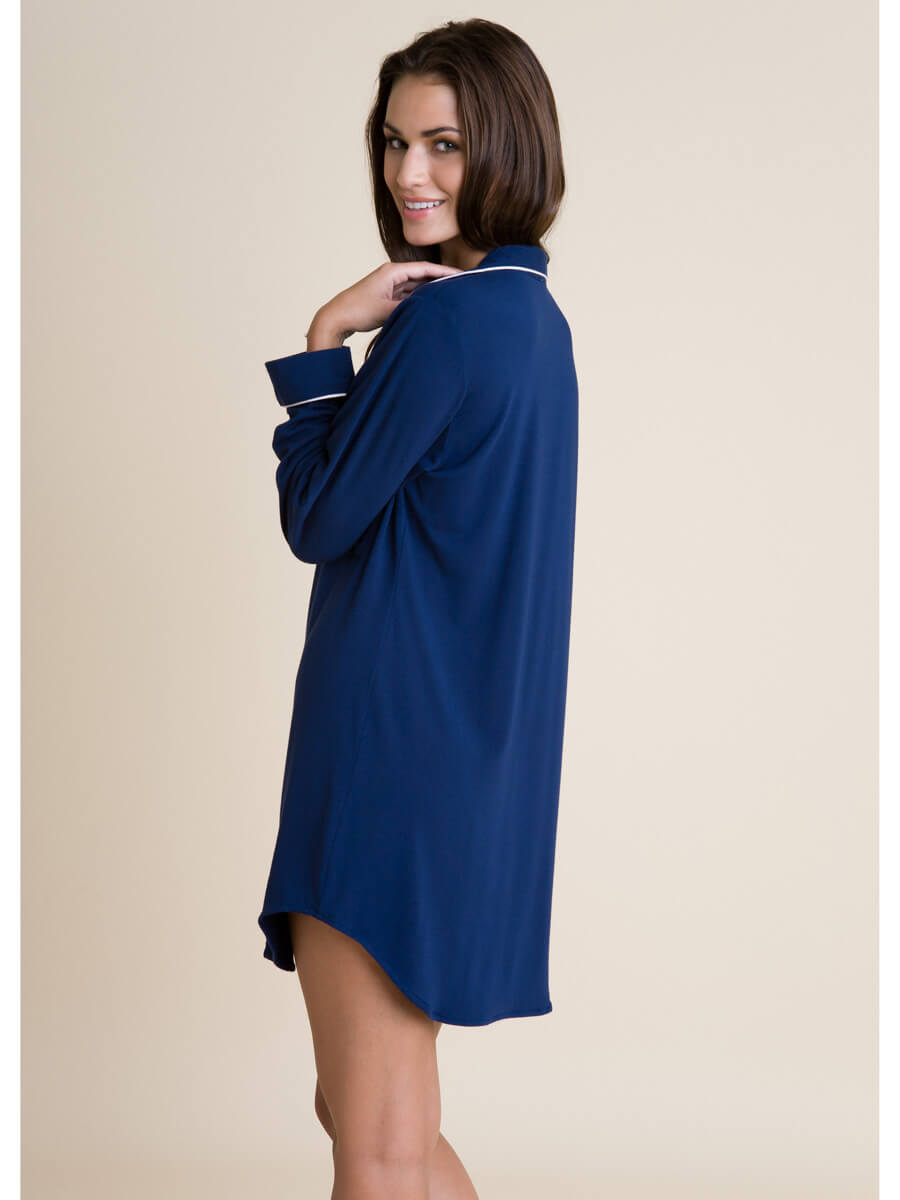 Eberjey Gisele Sleep Shirt in Navy/Ivory