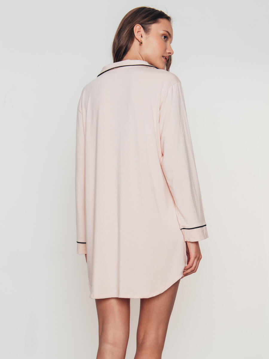 Eberjey Gisele Sleep Shirt in Sorbet/Black