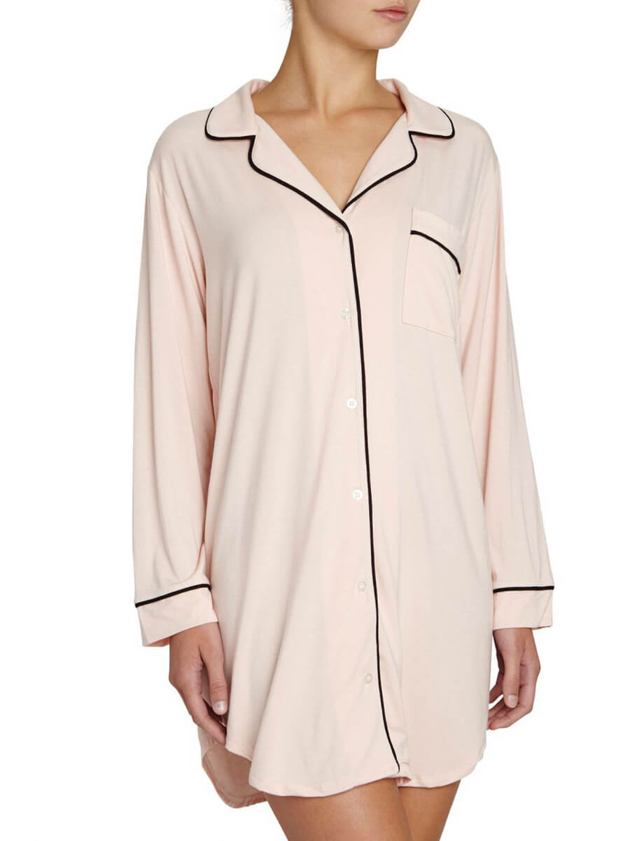 Eberjey Gisele Sleep Shirt in Sorbet/Black