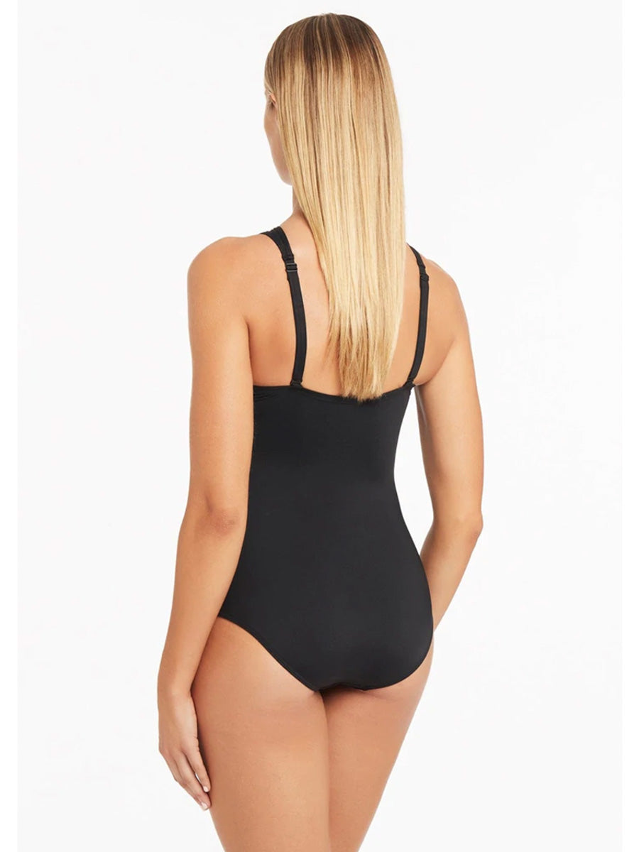 Sea Level Essentials High Neck Multifit One Piece in Black