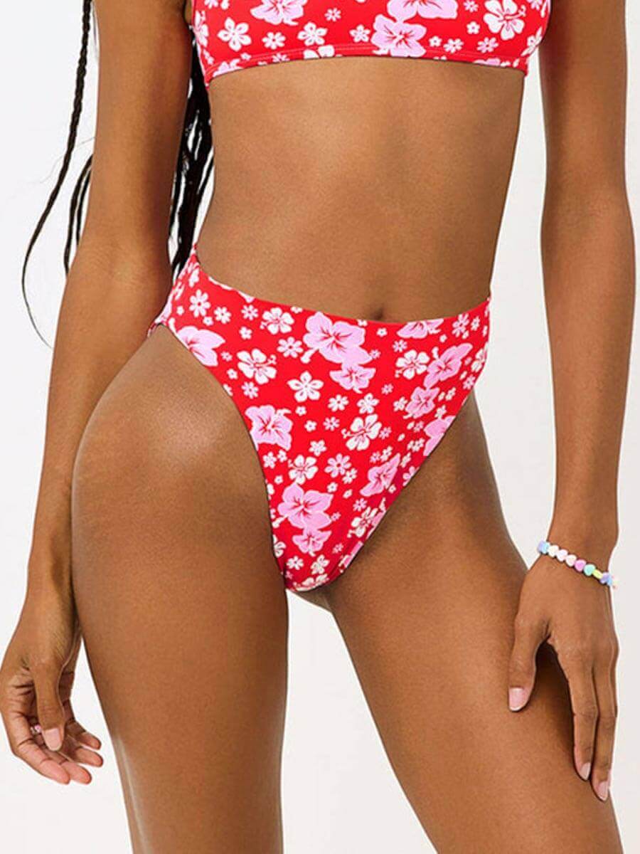 Frankies Bikinis Anne High Waisted Bottom in Coconut Girl