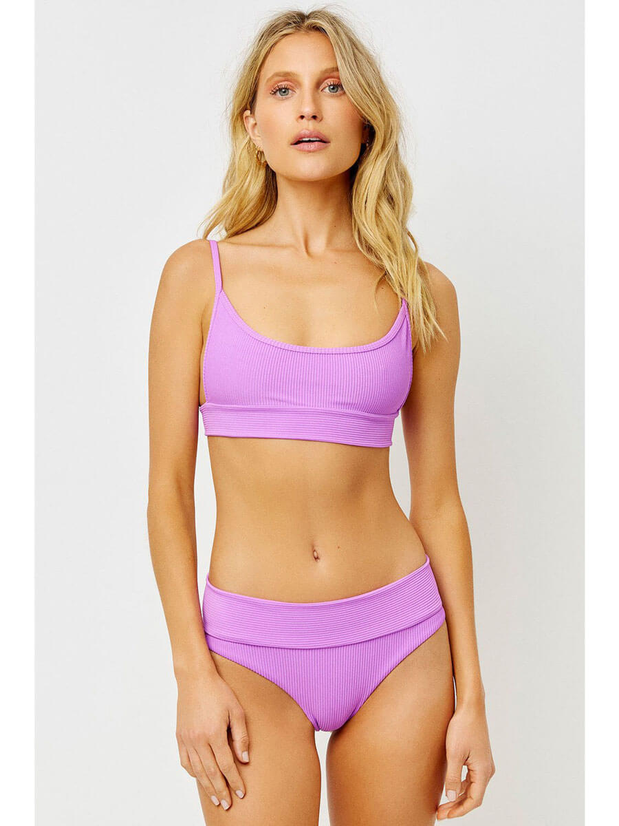 Frankies Bikinis Gavin Ribbed Top In Passionfruit