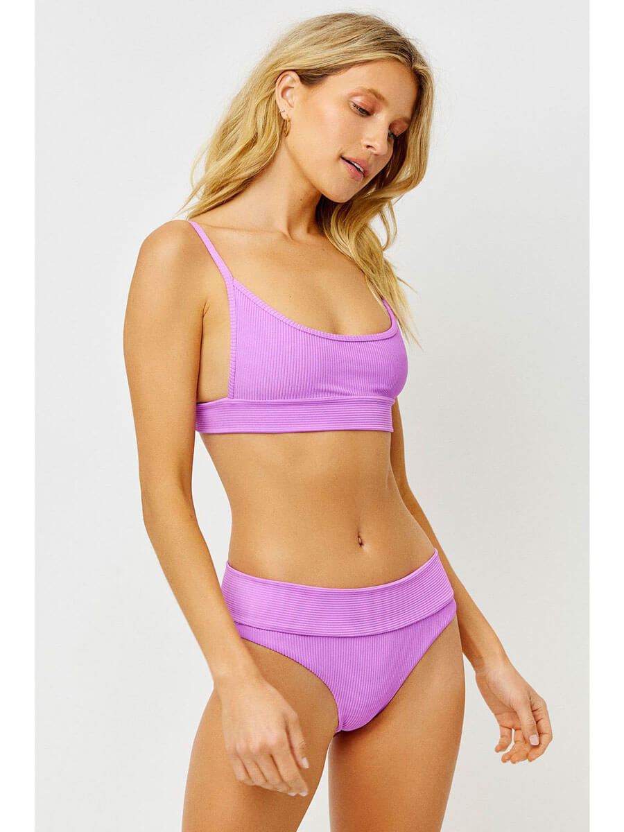 Frankies Bikinis Gavin Ribbed Top In Passionfruit
