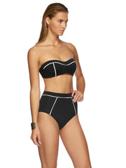 JETS Classique Bandeau Top Black/White, view 4, click to see full size