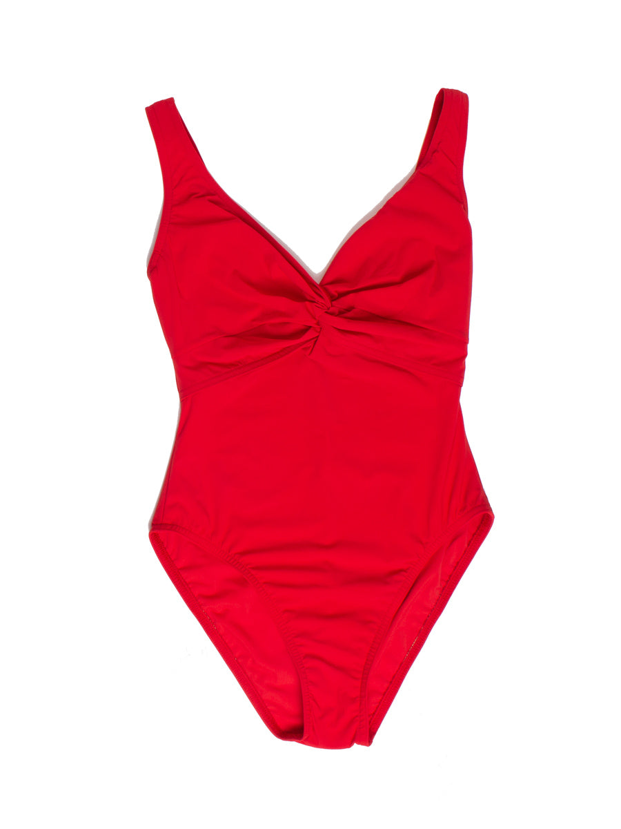 Karla Colletto One Piece Underwire Knot Twist In Cherry