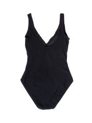Karla Colletto One Piece Surplice Smart Suit In Black, view 2, click to see full size